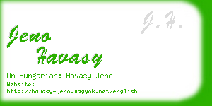 jeno havasy business card